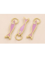 Colgante Pez esmaltado Lila 15*3mm con arandela