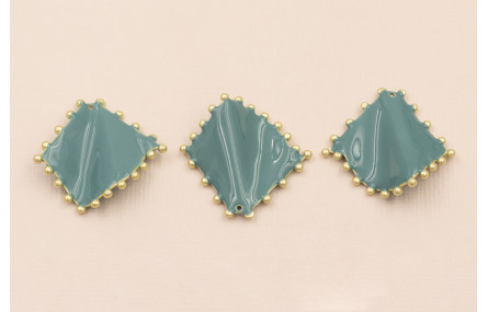 Colgante Rombo eslamtado ribetes 26*26mm Azulado