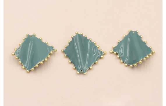 Colgante Rombo eslamtado ribetes 26*26mm Azulado