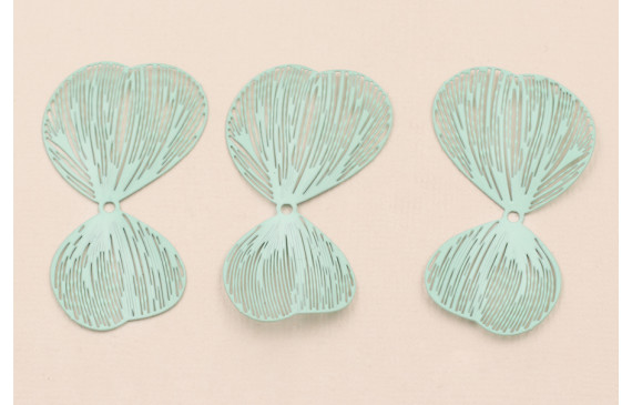 Pareja de Pétalos 50*27mm moldeables Turquesa