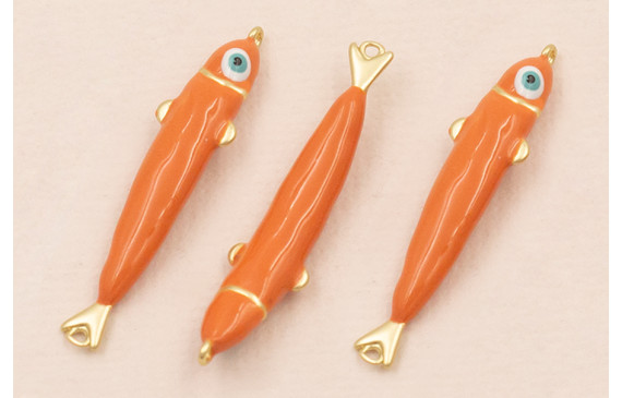 Entrepieza Pez esmaltado 32*5mm Coral