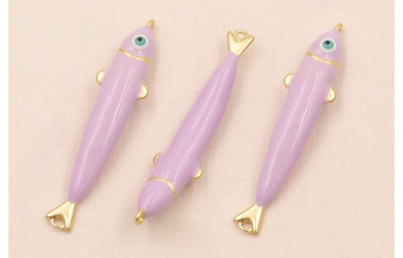 Entrepieza Pez esmaltado 32*5mm Lila