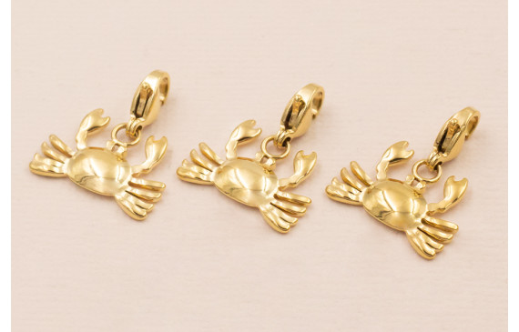 Colgante Cangrejo Acero Inox 316L 16*12mm Oro