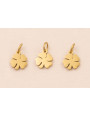 Colgante Trebol 4 hojas Acero  Inox 316L 6*6mm Oro