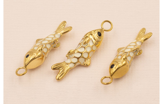 Colgante Pez Acero Inox 316L 25*6*6mm Blanco