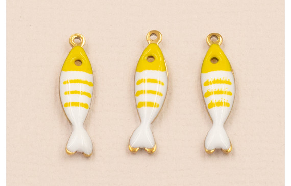 Colgante Pez Stainless Steel 18*5 Amarillo Blanco