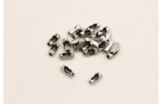 Cierre cadena Bolas 1,5mm Plata vieja 6mm long