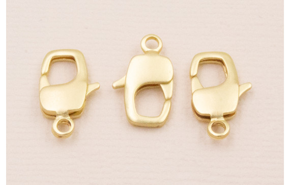 Mosquetón rectangular 15mm largo Oro Mate