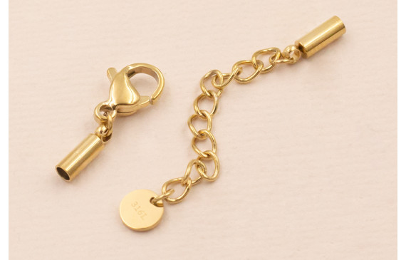 Cierre Complero Acero 316L con terminal de 2mm Oro