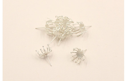 Pendiente pétalos 15mm Plata Mate