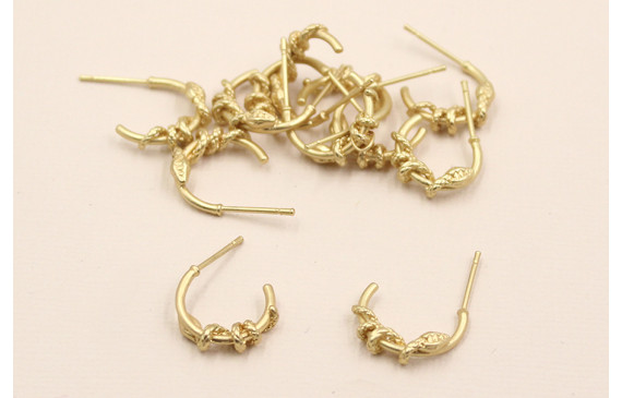 Pendiente Semi Aro serpiente 14mm diam Dorado Mate