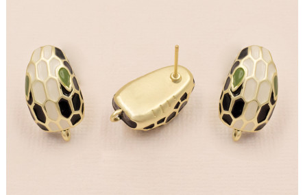 Pendiente Cabeza serpiente 30*12*7 Negro y Blanco