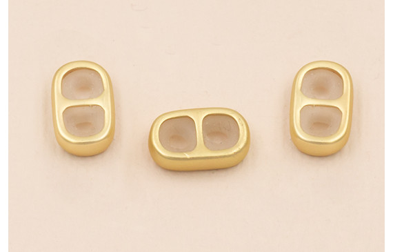 Terminal 2 agujeros con silicona 13*7mm Oro Mate