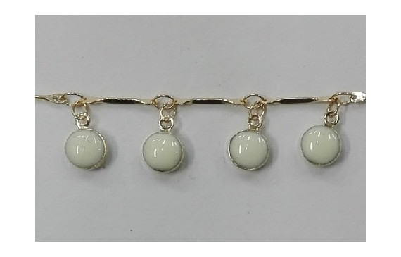 Cadena colgante Chapitas esmalte blanco