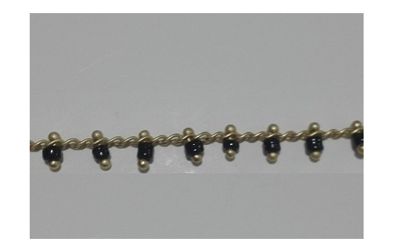 Cadena engarzada sencilla  Negra