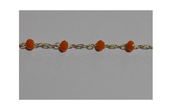 Cadena engarzada piedra 3*2 Naranja