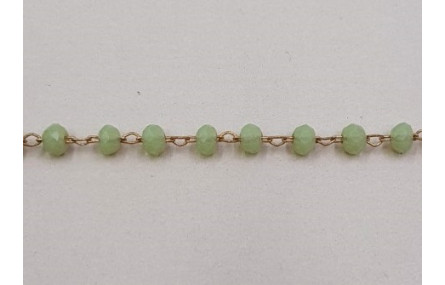 cadena engarzada cristales 2*3mm verde Opal