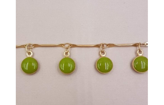 Cadena colgante Chapitas 7mm esmalte Verde