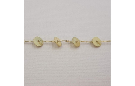 Cadena discos de 7mm oro Mate