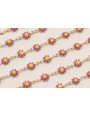 Cadena Marganitas 6mm diametro Fuxia + Amarillo
