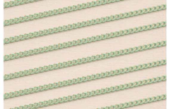 Cadena Eslabones 1*2mm Dorado y Turquesa