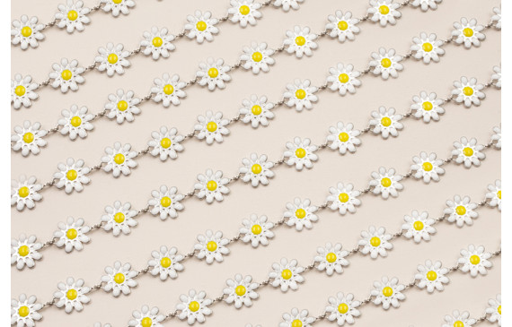 Stain Steel: Cadena Acero Margaritas 10mm  Blancas