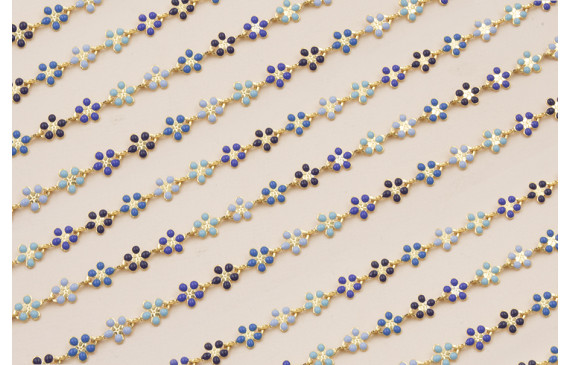 Cadena Margaritas de 5mm gamas azules