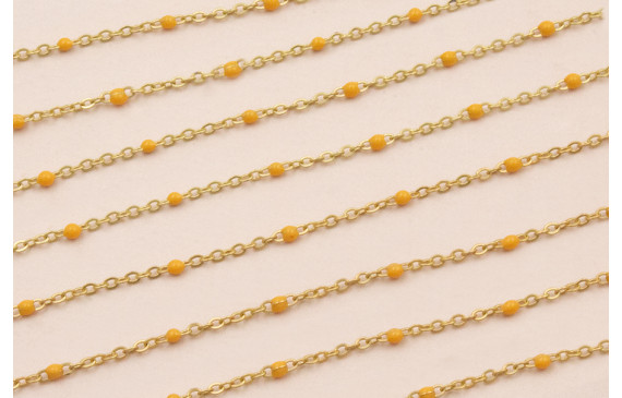 Cadena de 1,5mm oro mate con Microesmalte Mostaza
