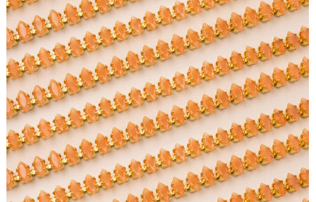 Cadena strass Cristal Naranja de 3*6mm sobre latón