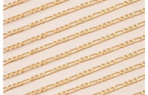 Cadena Eslabones intercalados de 2,5mm Oro Mate