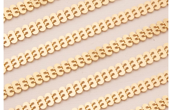 Cadena Láminas oavadas montadas de 7mm Oro Mate