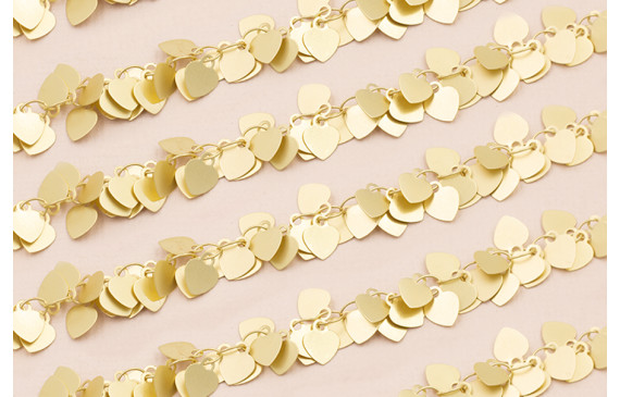 Cadena Ramillates de pétalos 6*6mm Oro Mate