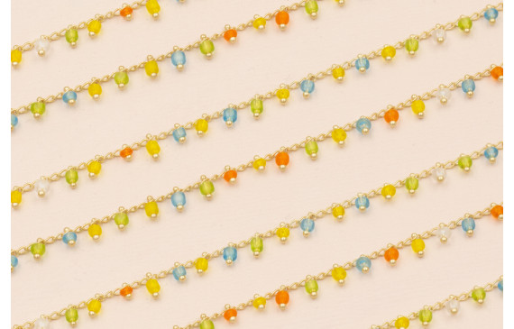 Cadena pivotes de Cristal de 3*2 Multicolor O.Mate