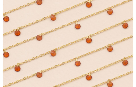 Cadena discos de Cristal de 4*2mm Marrón Oro Mate