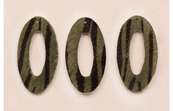 Aro Ovalado Piel Tintada 39mm Cebra Gris