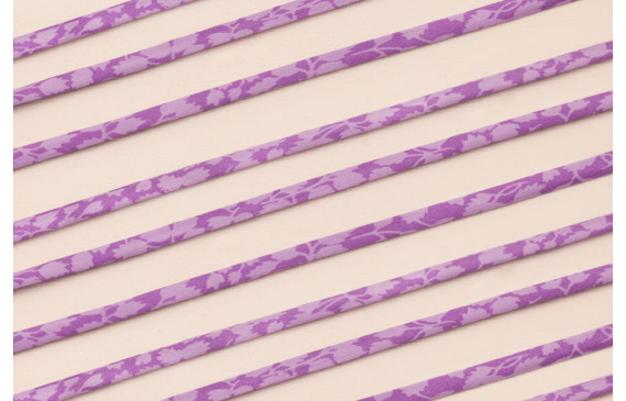 Lazo 4mm Liberty Flores Morados y Lilas