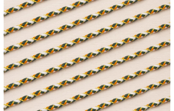 Driza 2mm Hilo Metálico Verde, Blanco y Salmón