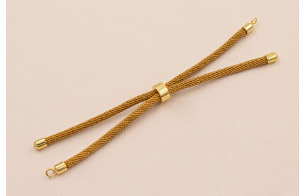 Cordón de 3mm Preparado para Pulsera color Mostaza