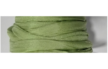 Cinta de seda Natural cosida 5-7mm verde claro