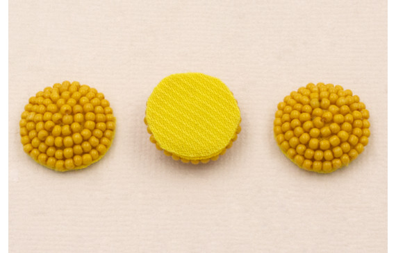 Disco de abalorio de 16mm Amarilo Mostaza