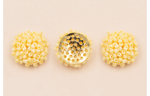 Disco de 20mm abalorio engarzado Amarillo pálido