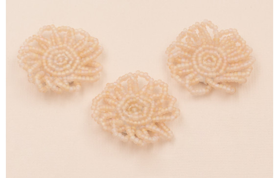 Flor Abalorio Rosa transparente de 35mm diametro