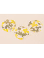 Lentejuela Disco 50mm con Flor Natural Amarillas 