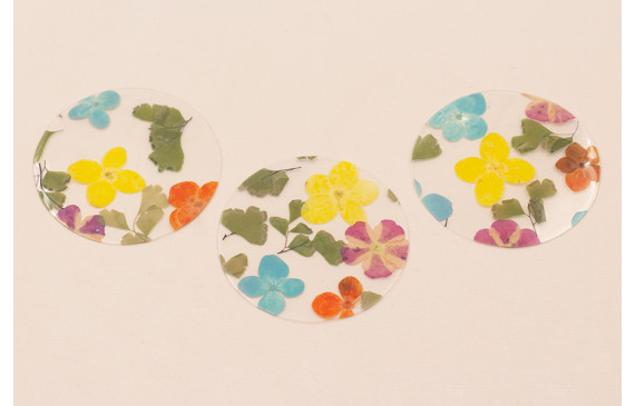 Lentejuela Disco 50mm con Flores Naturales Mezcla