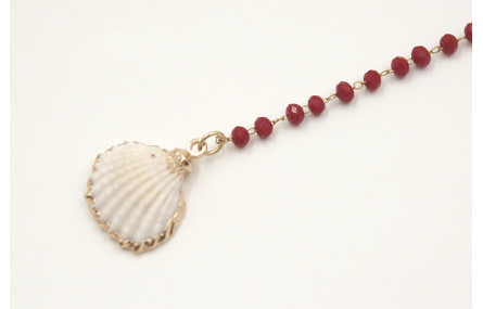 Pulsera cadena facetadas granates remateda con con