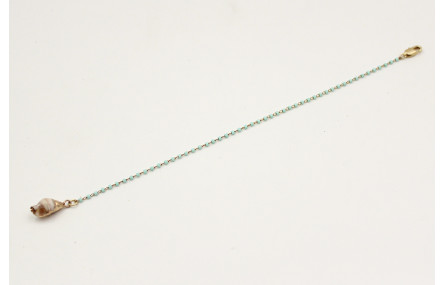 Pulsera cadena de miyuki turquesa rematada con car