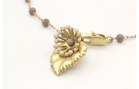 Pulsera cadena de facetadas grises rematada con ho