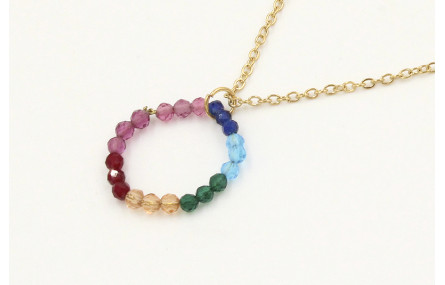 Collar con cadena de acero inoxidable y colgante a