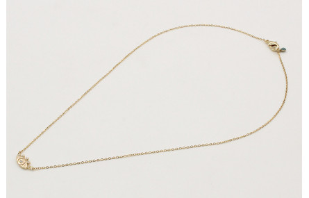 Solitario cadena eslabón pequeño oro brillo con oj