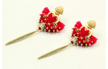 Pendientes sagrado corazón agujeros con burruño fa